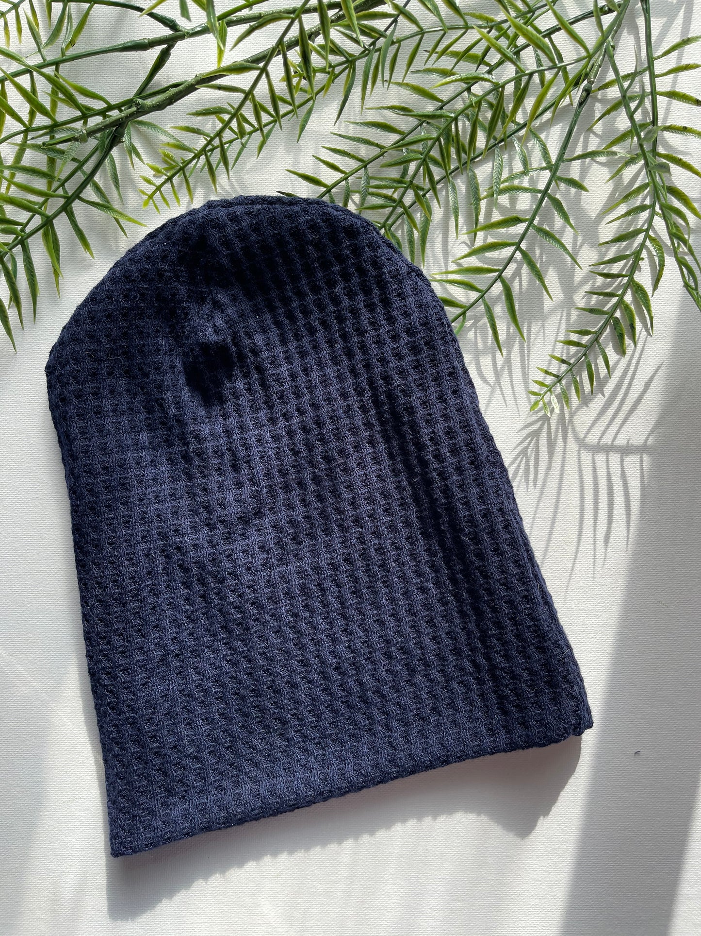 Navy Waffle Knit
