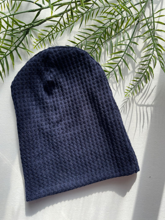 Navy Waffle Knit